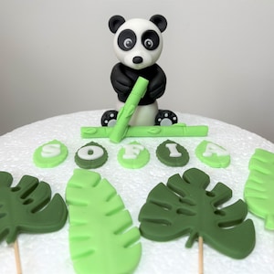 Personalised Edible Handmade Panda Cake Topper Fondant Sugar Paste Decoration
