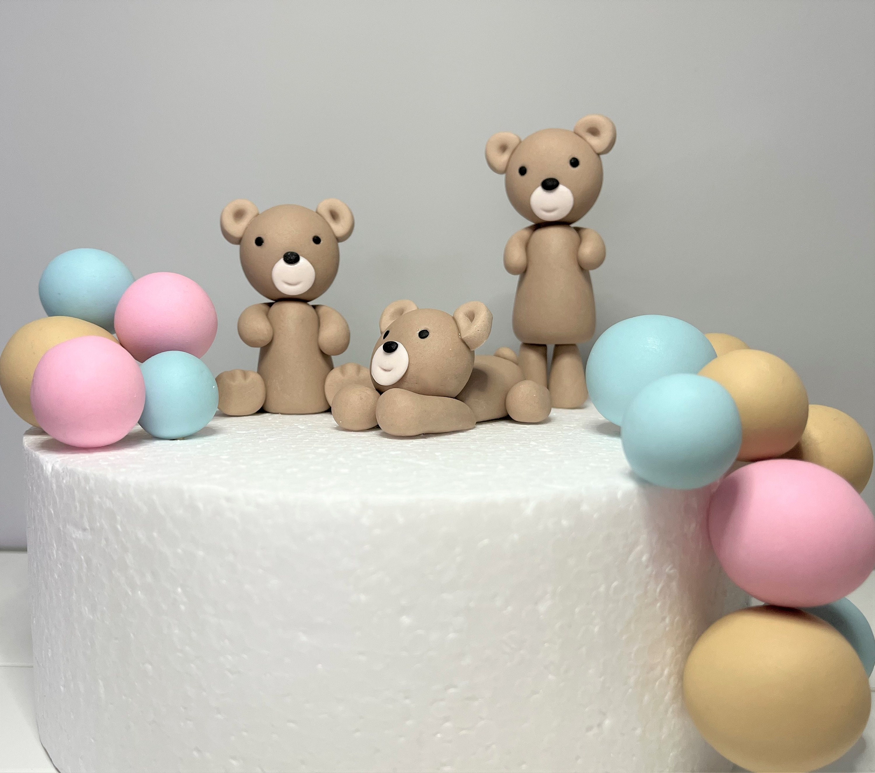 Kit Décoration Gâteau Anniversaire 29 Pièces - Ours Rose, Boules Roses/Blanches/Dorées, Lettre BABY | Pour Fille, Baby Shower, Révélation Du Sexe Gender Reveal