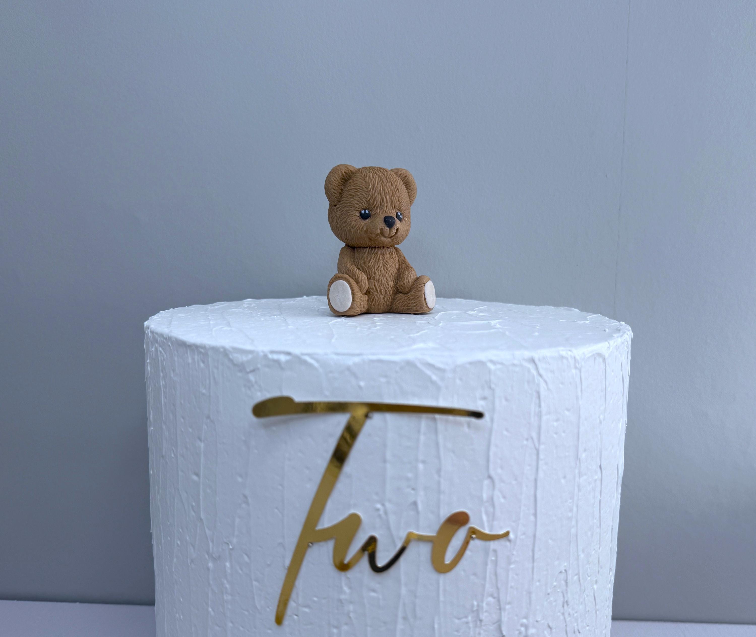 Teddy Bear Cake Topper. Edible Cake Topper. Christening. Baby Shower ...