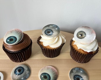 Halloween Edible Eyeball Toppers: Precut Wafer Paper - Ready to Use