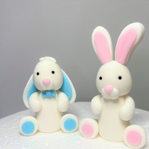 Fondant Rabbit Cake Topper. Easter Cake/birthday Cake Edible Decoration ...
