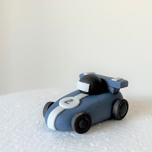 Racing cars cake toppers. Edible personalised birthday fondant cake topper set. Handmade birthday decoration.