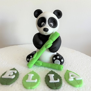 Personalised Edible Handmade Panda Cake Topper Fondant Sugar Paste Decoration