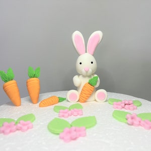 Fondant Kaninchen Kuchen Topper. Essbare Dekoration für Ostern Kuchen/Geburtstagskuchen.