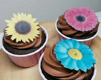 Fiori di cialda pretagliati - Decorazioni commestibili per torte/cupcake
