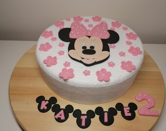 Baby Minnie Mouse Cake Topper Etsy