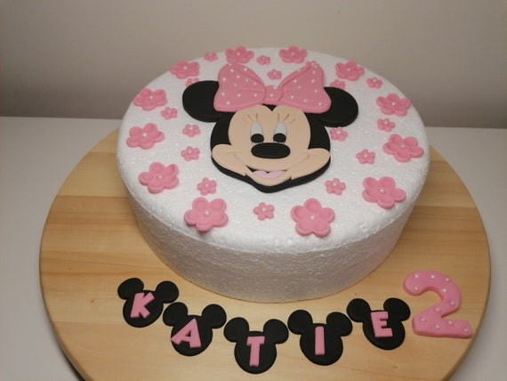 Personalised Pink Minnie Mouse Cake Decorations Minnie Mouse Etsy Personalised Pink Minnie Mouse Cake Decorations Minnie Mouse Etsy