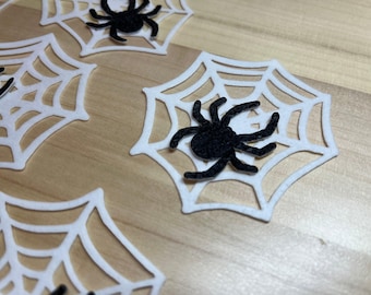 Edible Spiderweb and Spider Toppers: Precut Halloween Wafer Decorations