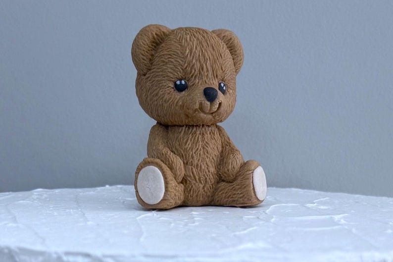 Teddy Bear Cake Topper. Edible Cake Topper. Christening. Baby Shower ...
