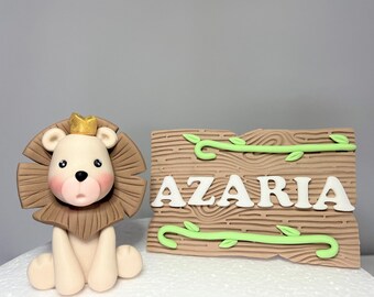 Lion Cake Topper: Edible Fondant Decoration (Personalised Option)