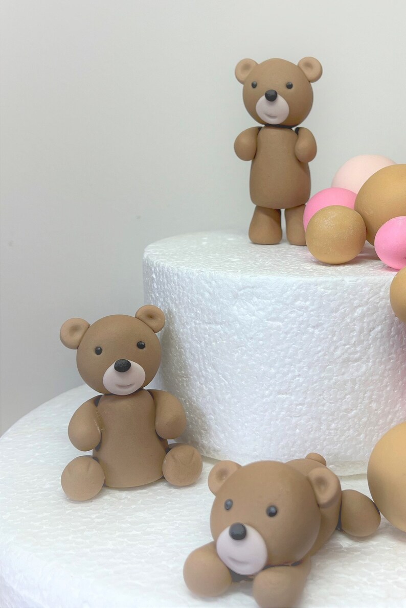 3 Edible Bear Cake Decoration Fondant Balloons Birthday Cake - Etsy
