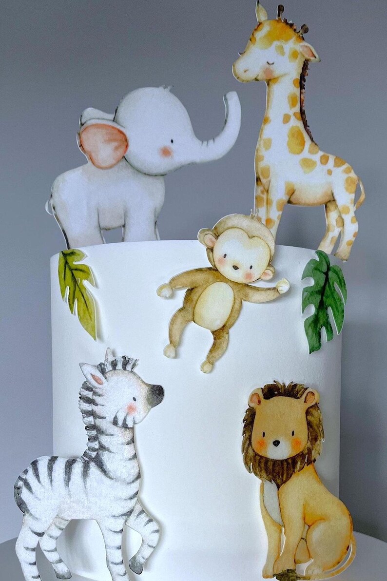 Edible Safari Animal Toppers: Wafer Paper and Icing Sheet - Ready to ...