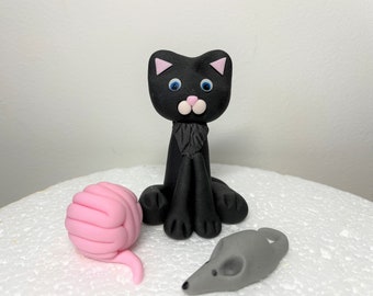 Kittens / Cats fondant cake topper set / Cats cake topper / Edible fondant figures - birthday cake decoration