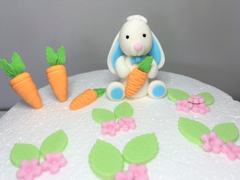 Fondant Rabbit Cake Topper. Easter Cake/birthday Cake Edible Decoration ...
