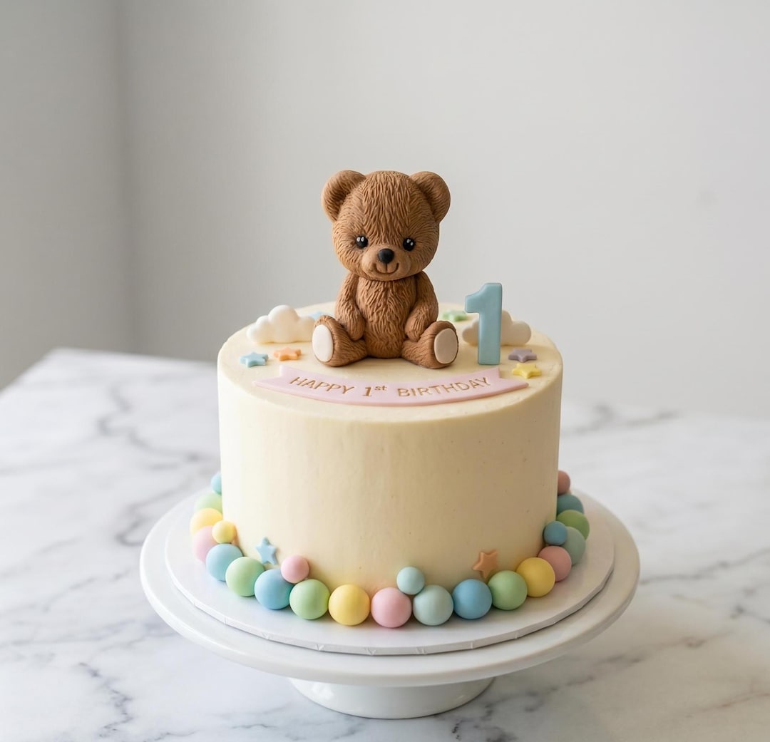 Teddy Bear Cake Topper. Edible Cake Topper. Christening. Baby Shower ...
