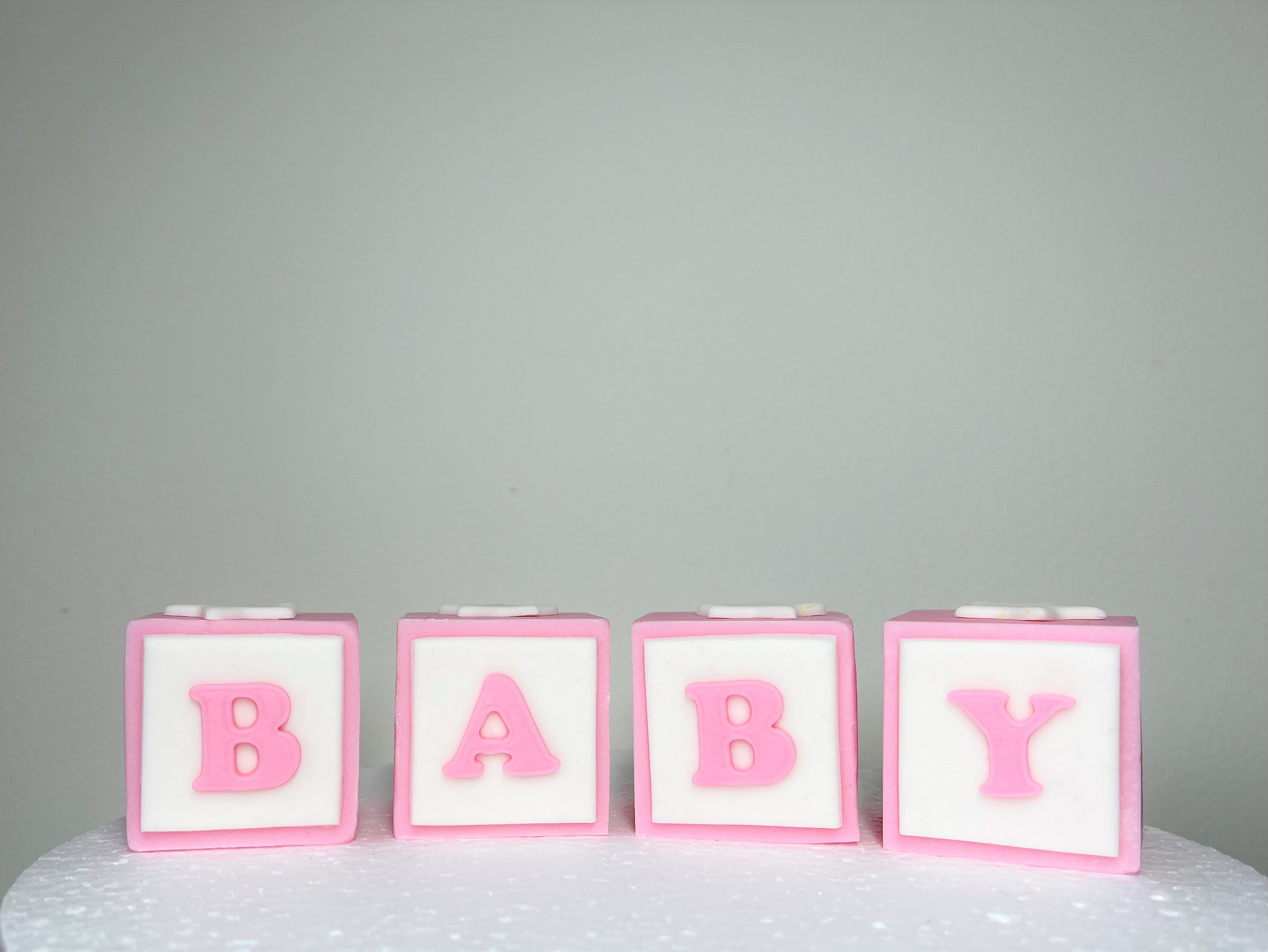 Baby Lettering Stack Baby Large Letters Blocks. Alphabet Fondant Letters. Baby Shower Cake ...