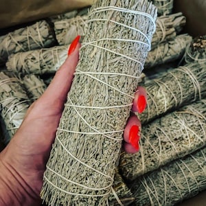 Blue Sage Smudge Stick | Ethically Sourced from the Winnebago Tribe | 5&quot; Cleansing Bundle | Grandmother Sage for Ritual & Meditation