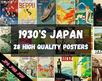 アール・デコ　vintage poster Vintage Japanese Art Deco travel by rail poster