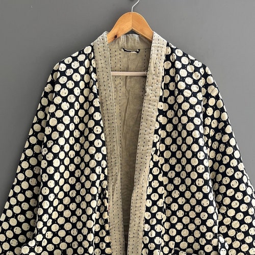 Handmade Kantha Jacket Cotton Quilted Robe Bridesmaid Robe Etsy UK
