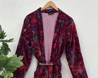 Beau manteau en velours, veste réversible. Robe d’hiver, Cadeau pour elle, Robe de chambre, Robe de mariée, Veste en velours de coton