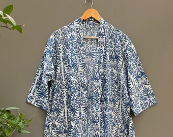 LIVRAISON EXPRESS- Robes kimono en coton, kimono imprimé floral, robes de bain douces et confortables, robe portefeuille