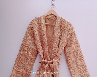 LIVRAISON EXPRESS - Vestes kimono indiennes coupées à la main Vestes kimono en pur coton