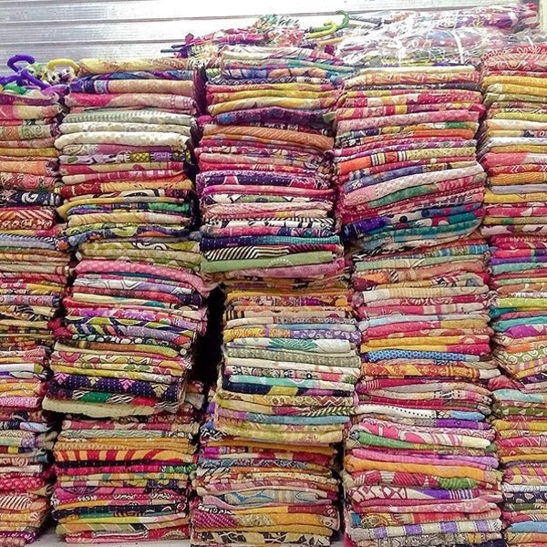 Vintage Quilt Kantha Bright Etsy