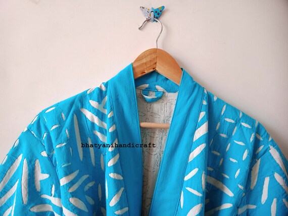 Indian Handmade Cut Work Kantha Quilted Jacket, B… - image 6