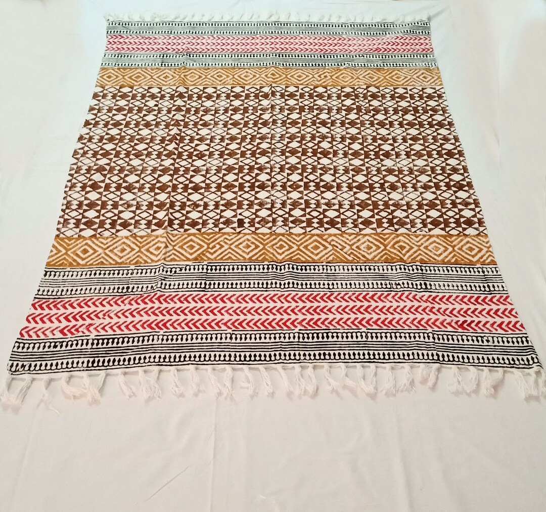 Handmade Cotton Kilim Area Rug, Indoor and Outdoor Decorative Dhurrie ...