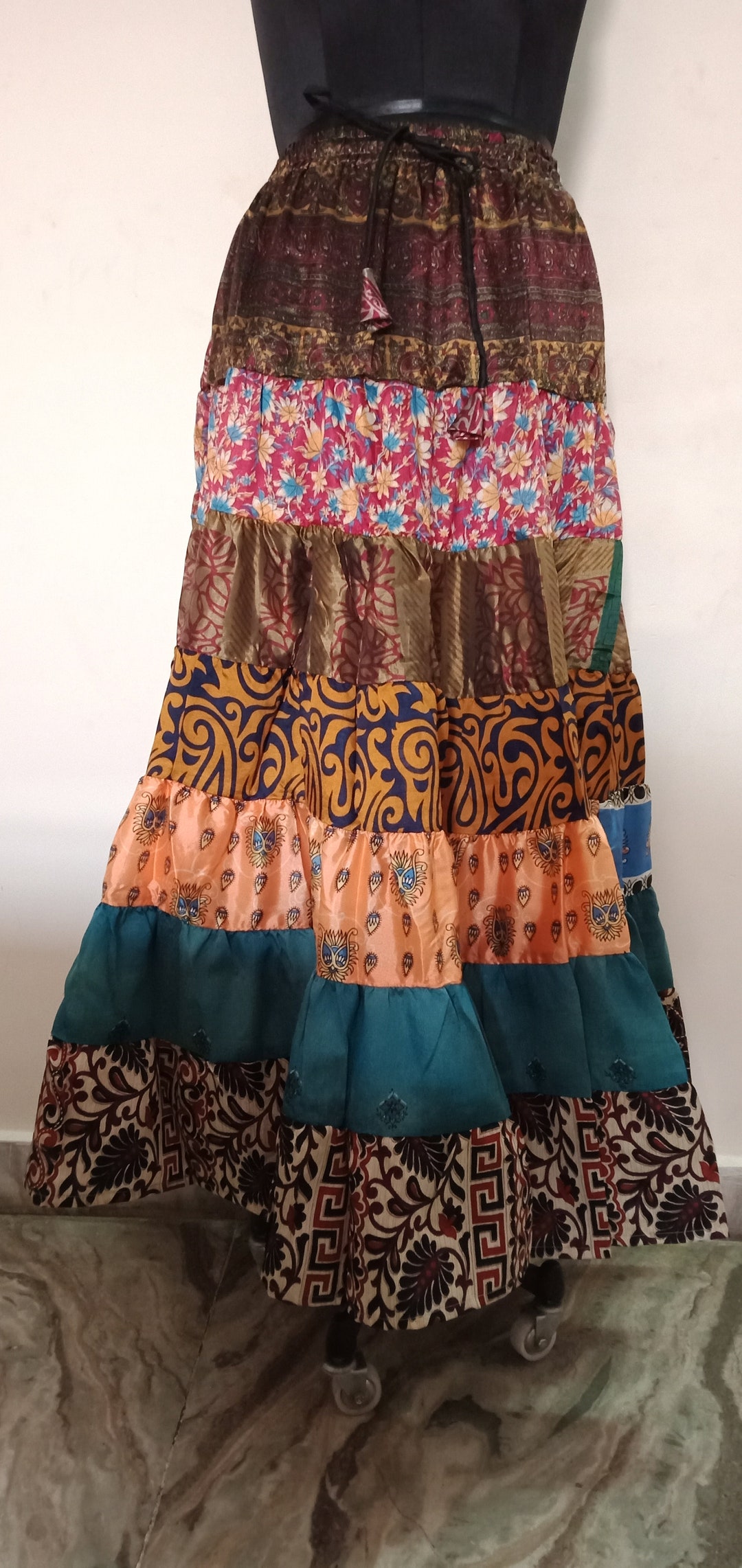Tribal Skirt Summer Clothing Indian Handmade Wrap Sari Silk - Etsy