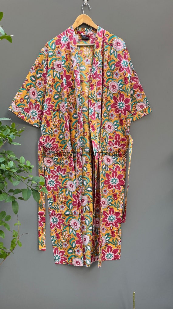 EXPRESS DELIVERY Cotton Kimono Robes, Floral Print Kimono, Soft and  Comfortable Bath Robes, Wrap Dress -  Canada