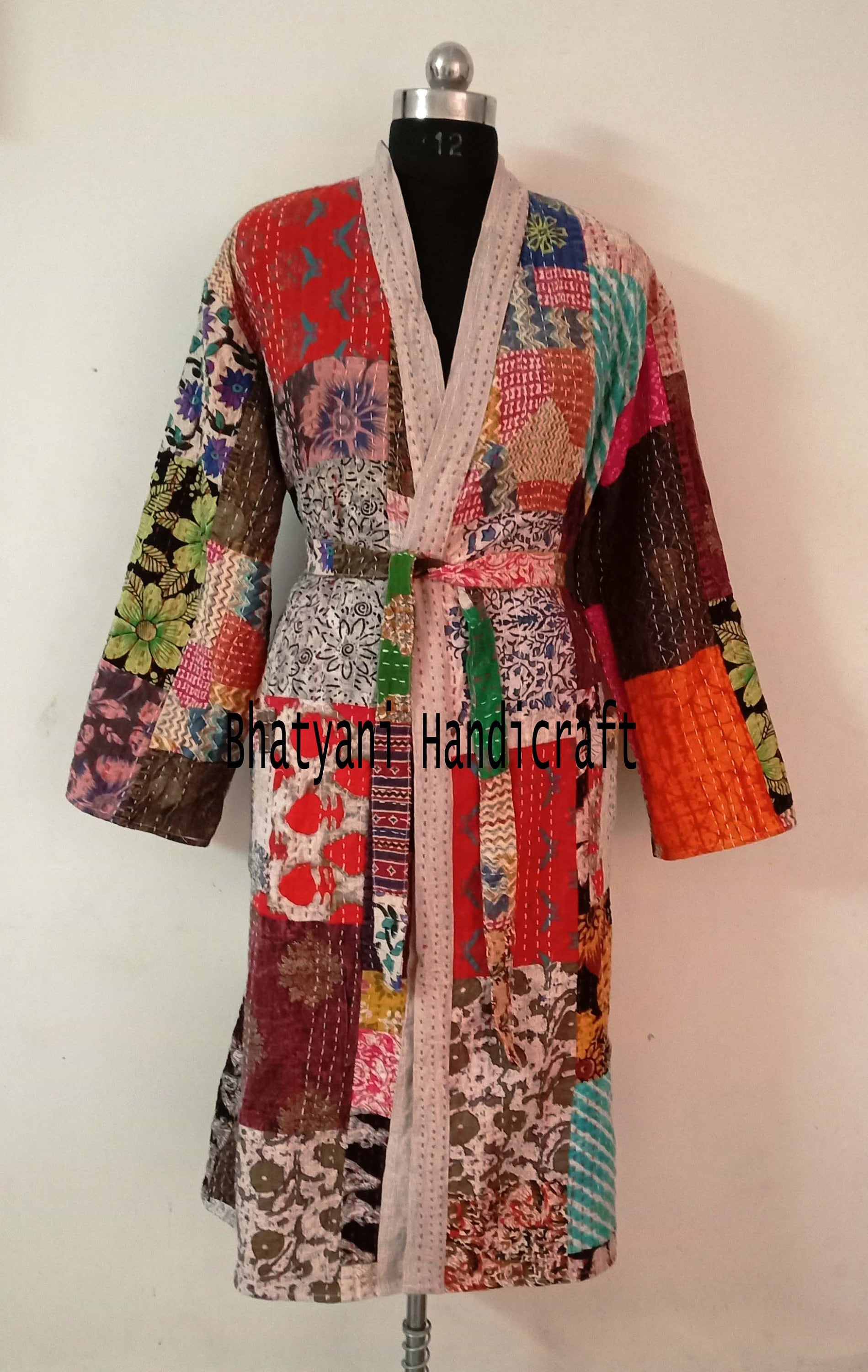 Multi Patchwork Cotton Robe Patchwork Kantha Jacket Cotton Etsy