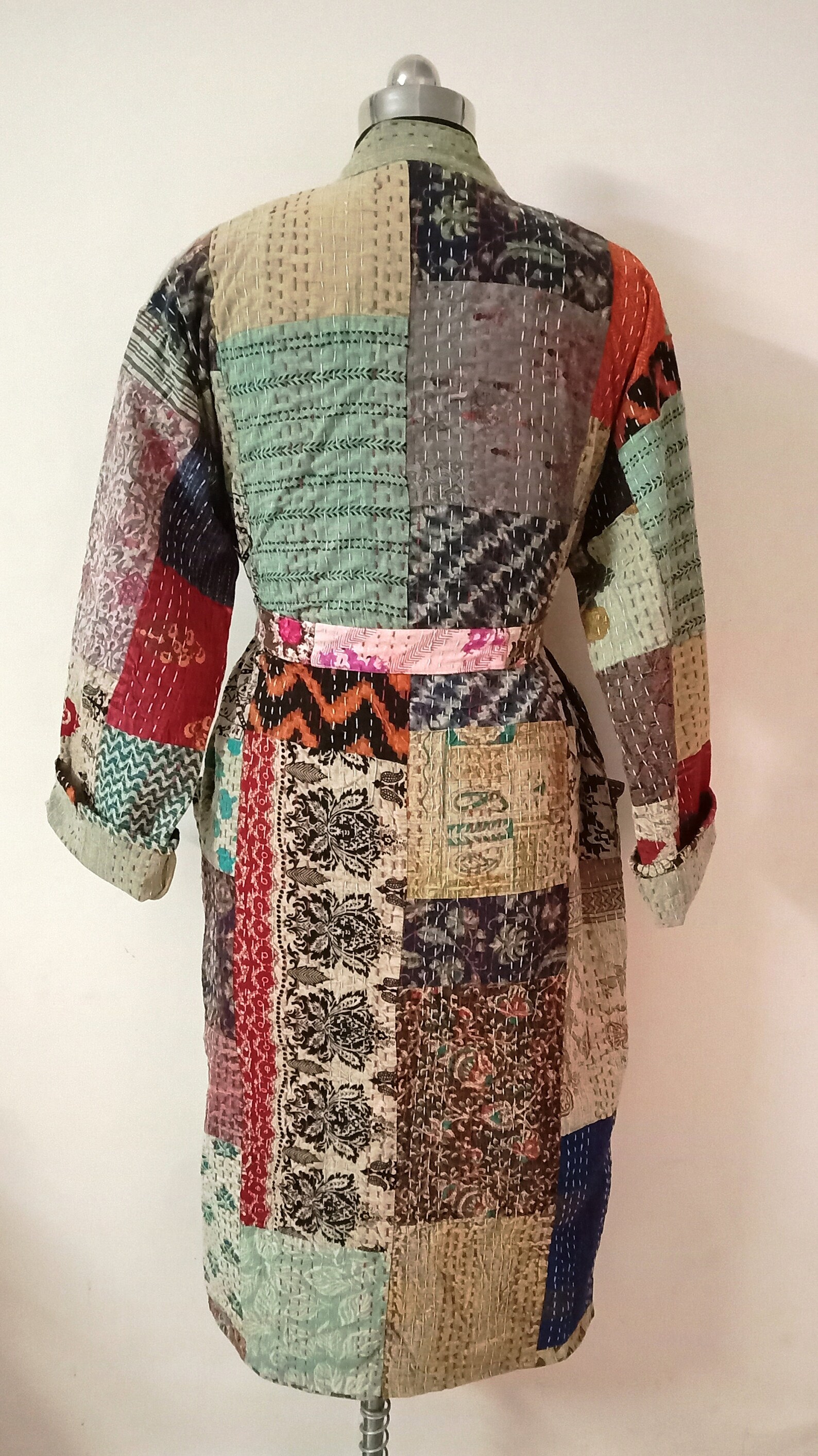 Kantha Patchwork Quilt Women Wear Quilted Coat Handmade Etsy