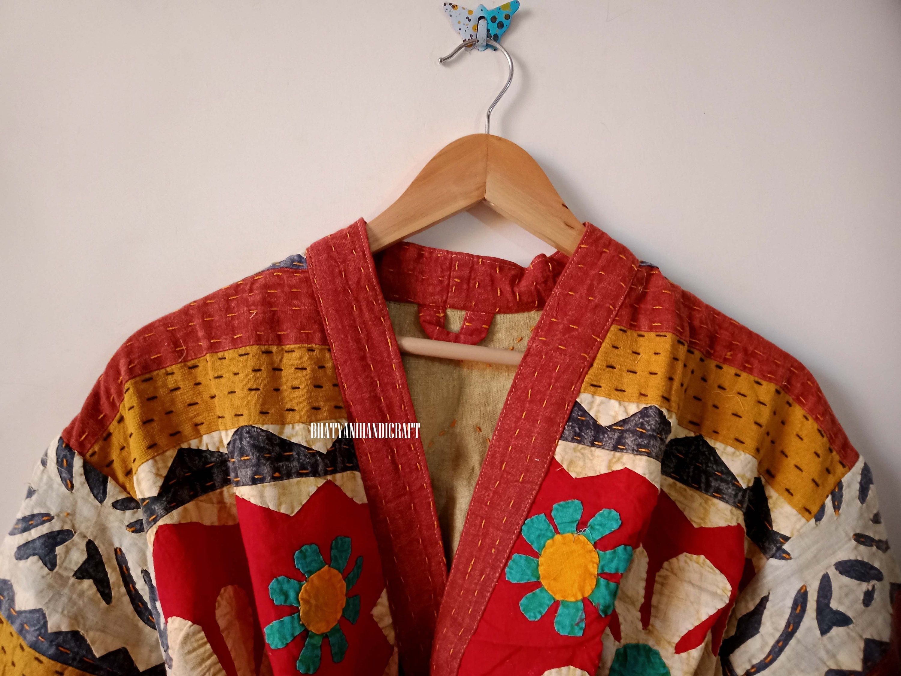 Indian Handmade Cut Work Kantha Quilted Jacket Patchwork - Etsy