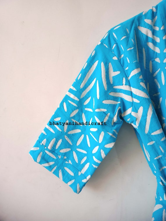 Indian Handmade Cut Work Kantha Quilted Jacket, B… - image 5