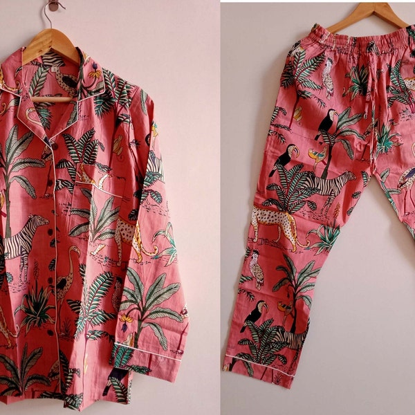 Pure Cotton Sea Jungle Print Women's Shorts Night Suit Set | Loungewear & PJs for Ultimate Comfort main image 0