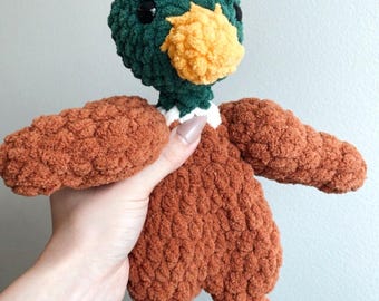 Muñeco de pato de ganchillo, acurrucador de pato