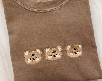 Camiseta, cuello redondo o sudadera con capucha bordada con ositos de peluche