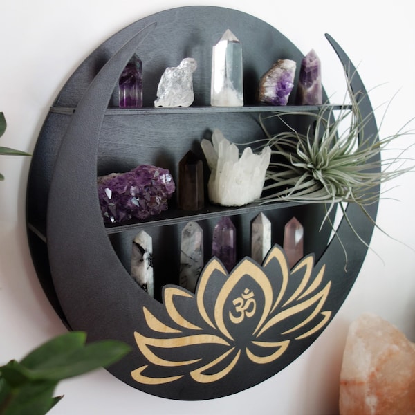 Lotus Flower Moon Crystal Shelf