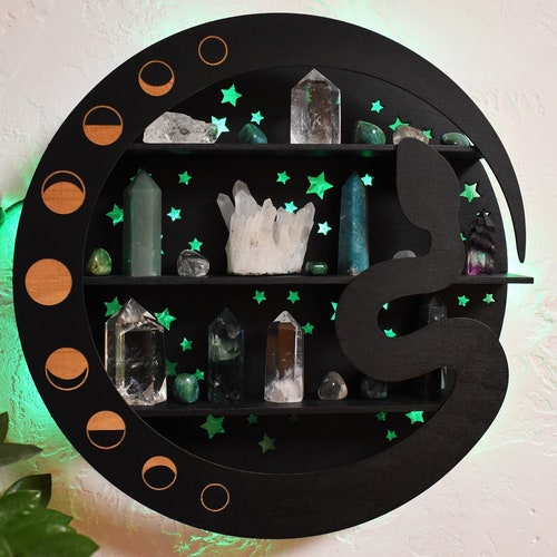 Snake Crystal Shelf With Roses Etsy