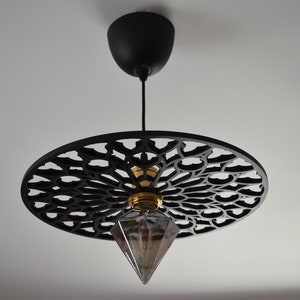 Black Gothic Rose ceiling lamp image 5