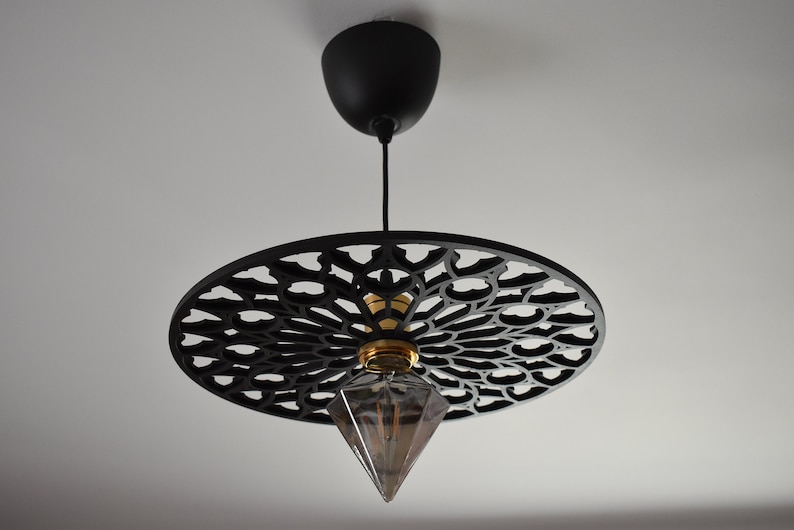 Black Gothic Rose ceiling lamp image 5