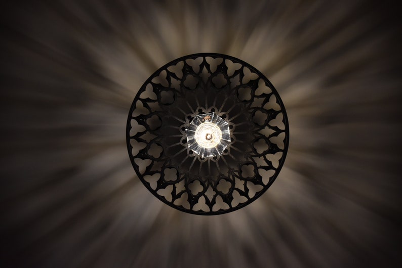 Black Gothic Rose ceiling lamp image 8