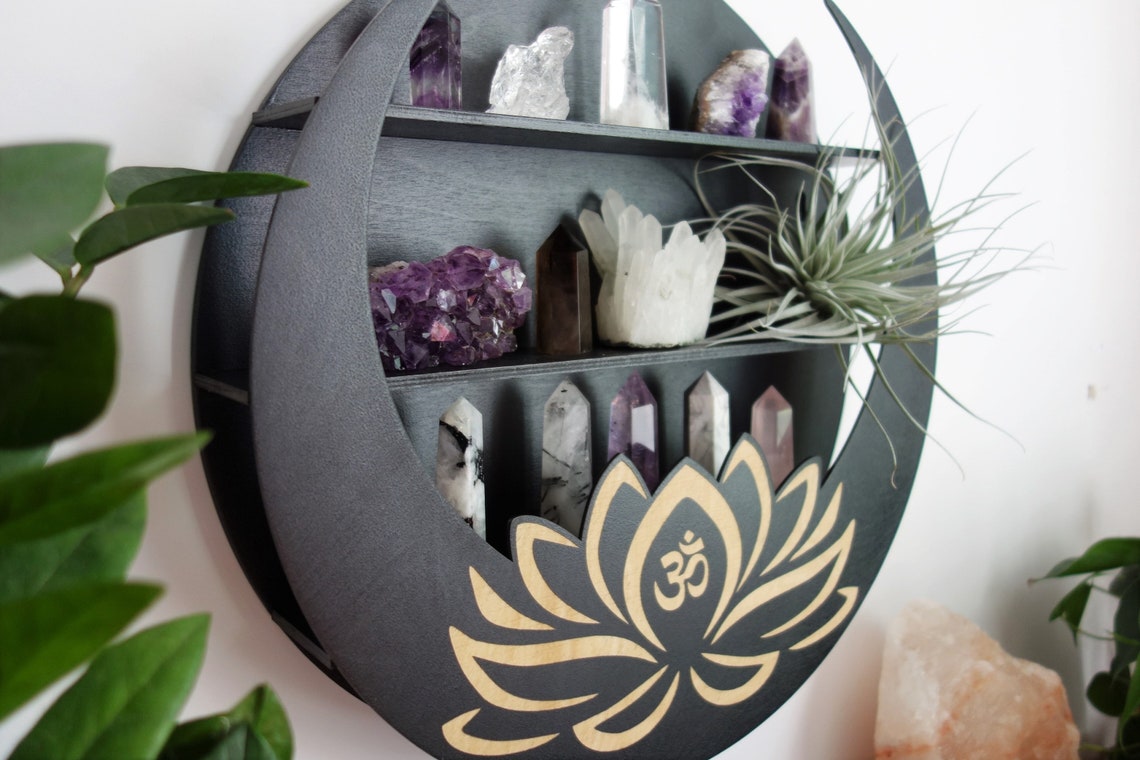 Lotus Flower Moon Crystal Shelf | Etsy