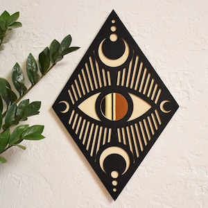 Eye and Moon Diamond Wall Hanging Sign