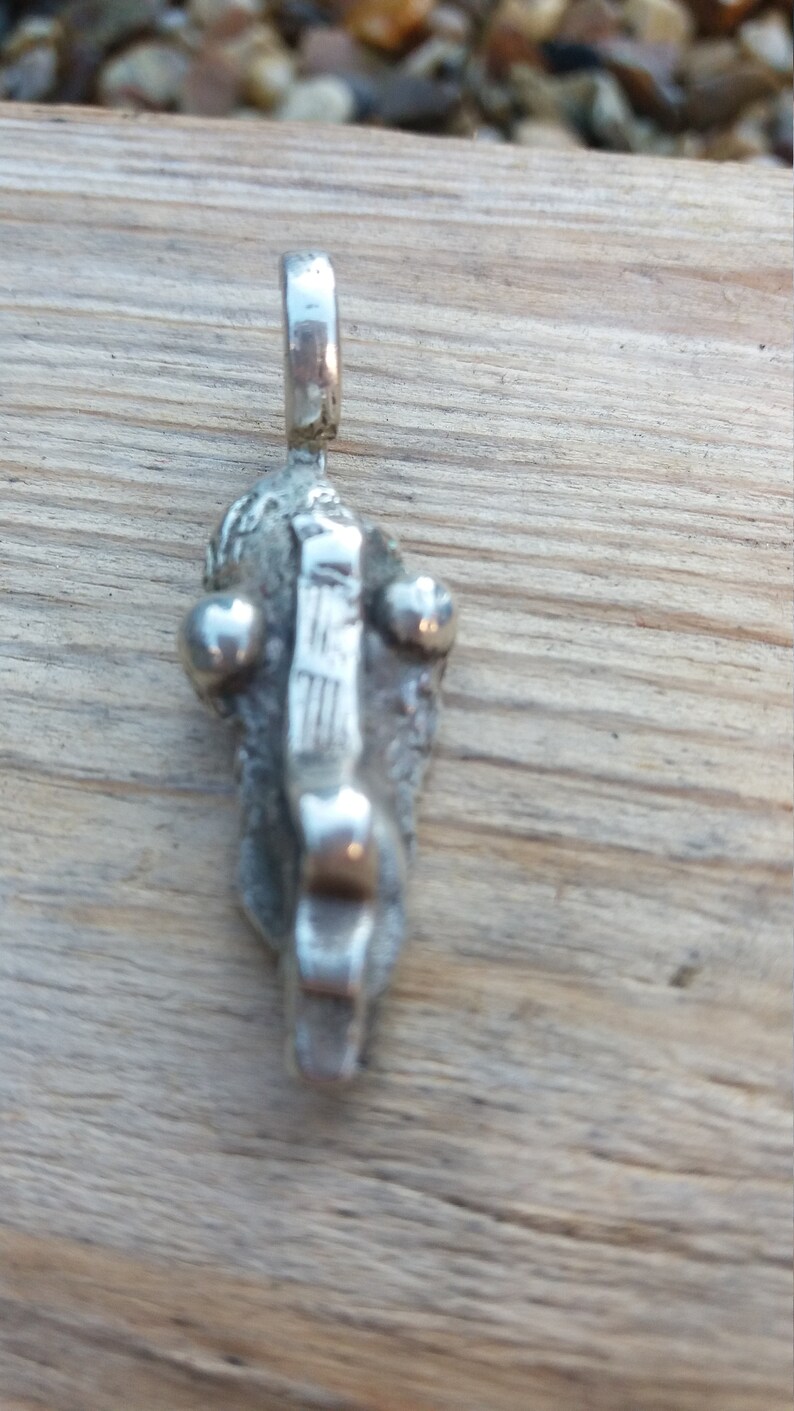 Ucycled Silver Face Pendant Hand Made Signature Head Sterling Jewelry Charm Recycled Hand Made Art Handmade Jewellery