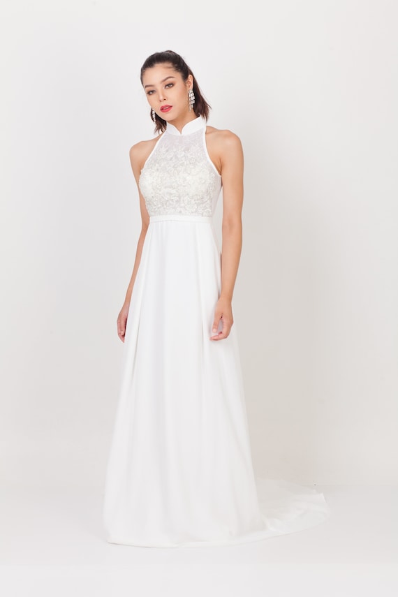 chinese white wedding dress