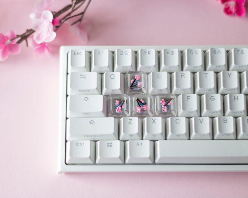 Cherry Blossom Keycaps 60 Percent GTSP 61 PBT Keycaps 60 Percent, Ducky One 2