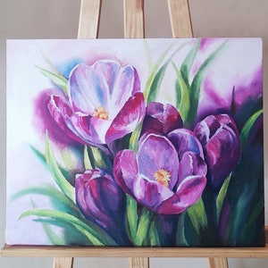 Crocus - oil painting, original