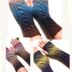 wrist warmer, Gauntlets, Hand Knitted Wool Arm Warmers, Autumn Winter Gloves Fingerless Warm, Cuffs, pulse warmers